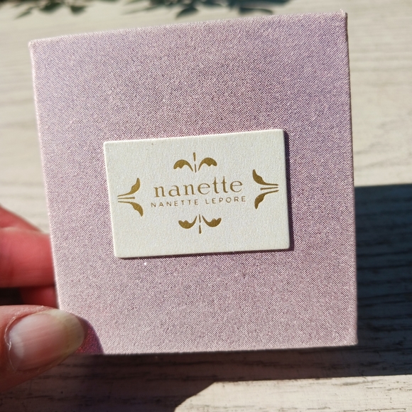 NIB 2 Set Nanette Lepore Cubic Zirconia Stud Earrings Sterling Silver Gold Plate - Picture 3 of 8